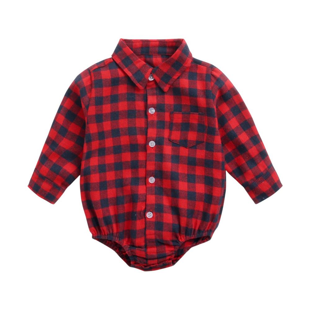 Baby Boy Baby Kleding Herfst En Winter Baby Romper Plaid Baby Boy Romper Lange Mouw: A / 24M