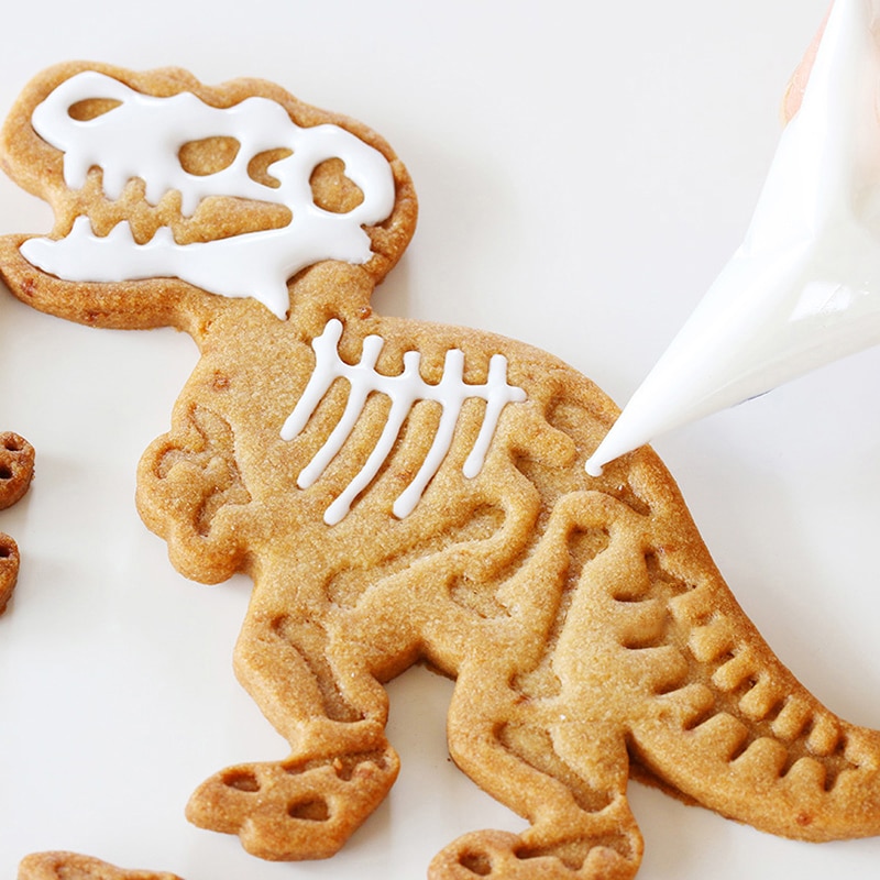 3Pcs Dinosaurus Cookie Cutters Set Mold Fondant Diy Cakevorm Bakken Tools Kerst 3D Fondant Cookie Cutter Stamp Voor kids