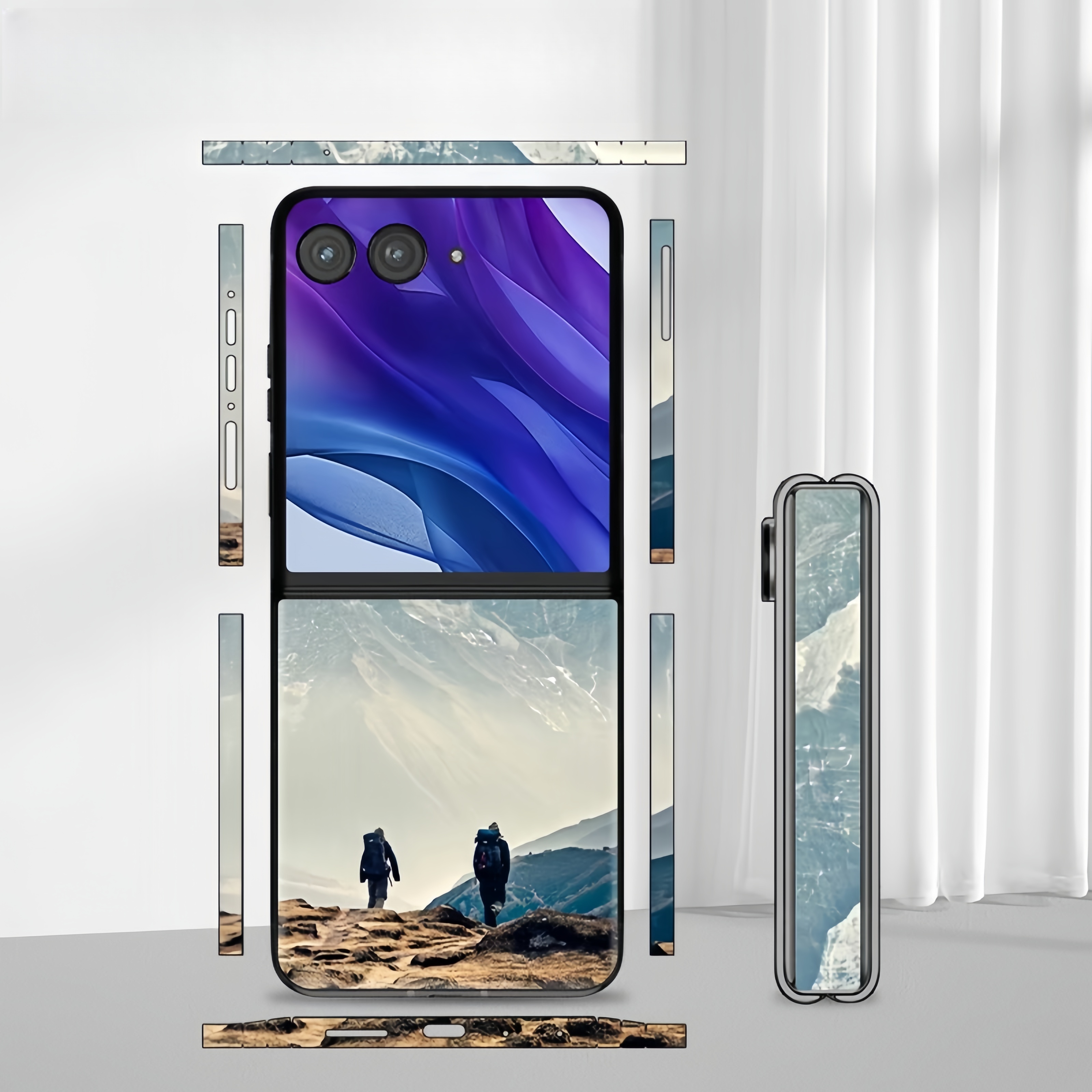 Colorful Anti-Scratch Phone Skin For Motorola Razr 40 50 Ultra Back + Hinge Decal Matte Film For Moto Razr 40 50 Decal Sticker