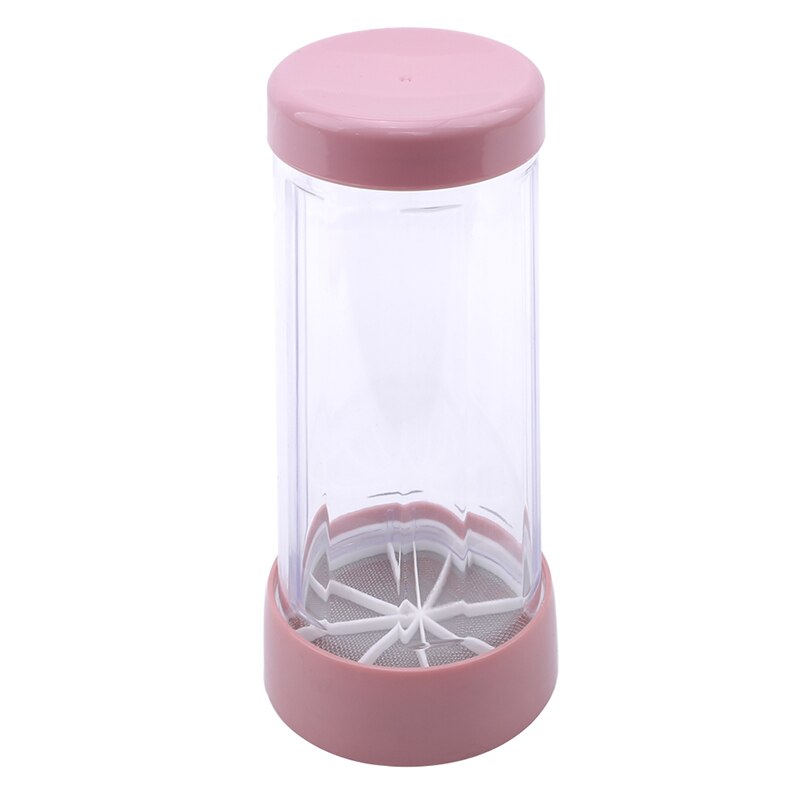 Distributeur de sucre glace en plastique avec couvercle, chocolat, café, poudre de cacao, tamis à mailles en acier inoxydable,