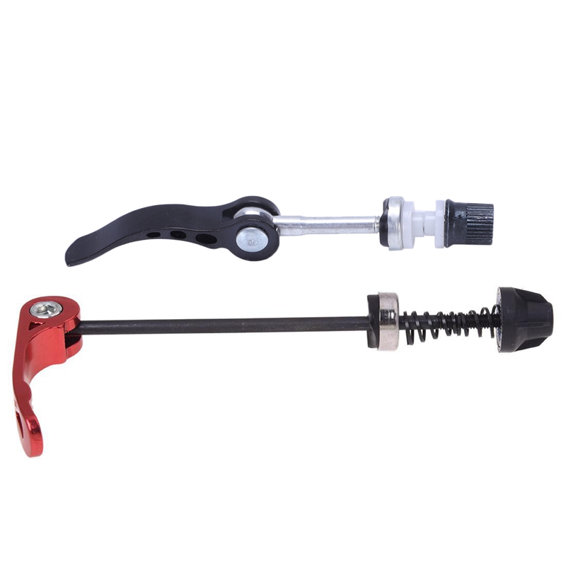1X Black Bicycle Quick Release Seat Post Clamp Binder &amp; 1Pair Bike Wheel Skewer Quick Release QR Front Rear Axle Red