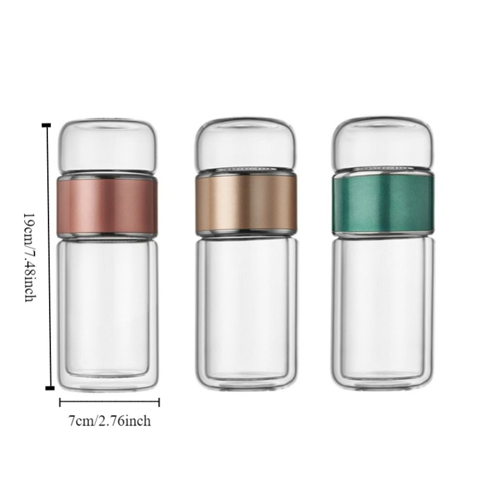 Drinkware 350ml Glass Tea Water Bottle Double Layer with Tea Filter Tea Infuser Bottle Leak Proof Flower Tea Cup Tea Brewing