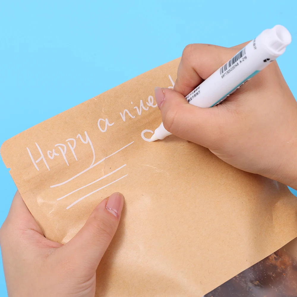 5/1Stck Fettige Weiße Marker Stift Graffiti Stifte Wasserdicht dauerhaft Gel Bleistift Reifen Notizbuch Glas Malerei Stift 0,7mm 1mm 2,5mm