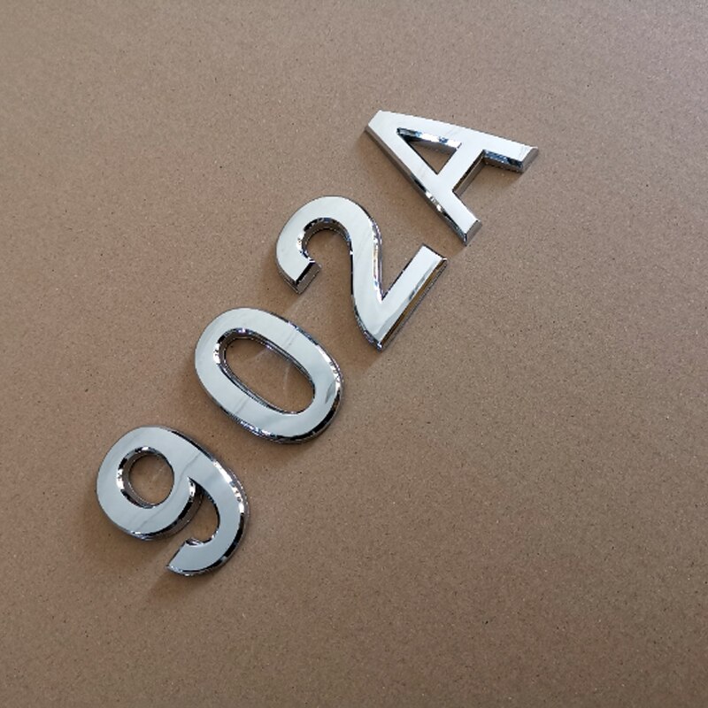 5 cm, 3D Digits Numeral letter of the alphabet Plate Plaque Sign Sticker With Self-adhesive for door, Silver Plaque Number