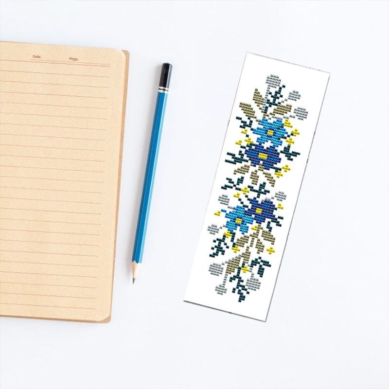 Cross Stitch Bookmark Flowers Animal Pattern Embroidery Cartoon DIY Handmade Sewing Book Decor Marks Art Crafts Girl