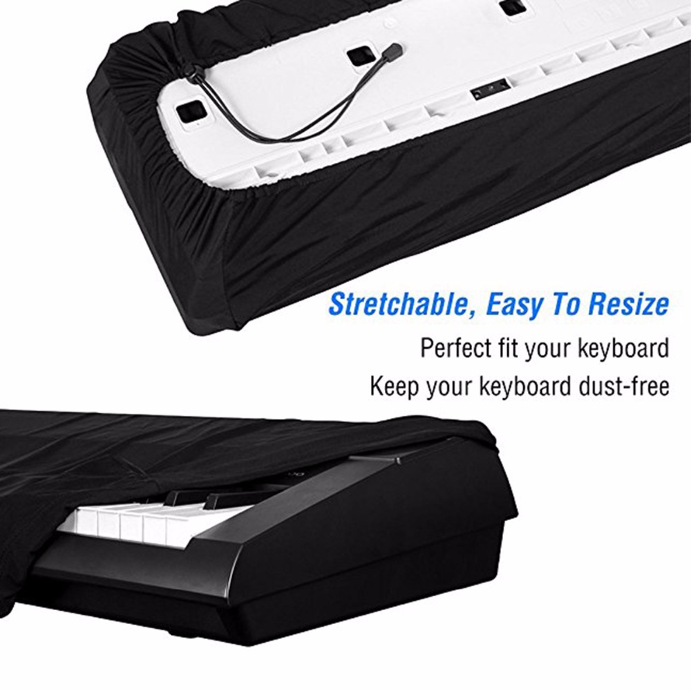 61/88 Key Black Piano Dustproof Cover Lamination Cloth Electronic Piano Dirtproof Sheet Protection Stretchable