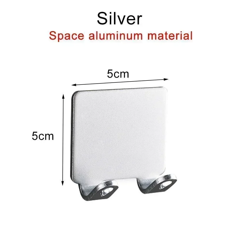 1PC Punch Gratis Scheren Scheermes Houder Mannen Scheren Scheerapparaat Opslag Haak Wandplank Badkamer Scheermes Rack Muur Keuken Accessoires: Zilver