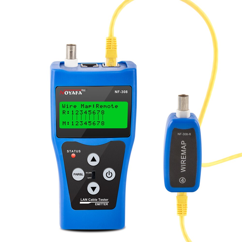 Noyafa nf -308 måling netværk lan kabellængde kabel kontinuitet test wire tracker  rj45 rj11 ethernet usb bnc kabel tester