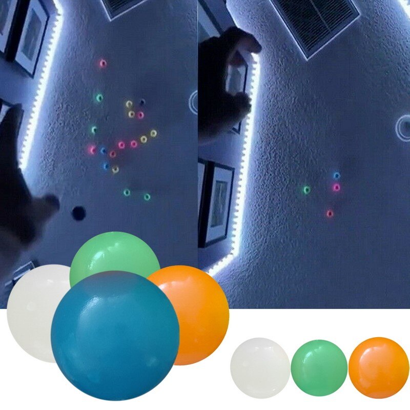 Stick Wall Ball Stress Relief Ceiling Balls Squash Ball Globbles Decompression Toy Sticky Target Ballceiling Light Ball