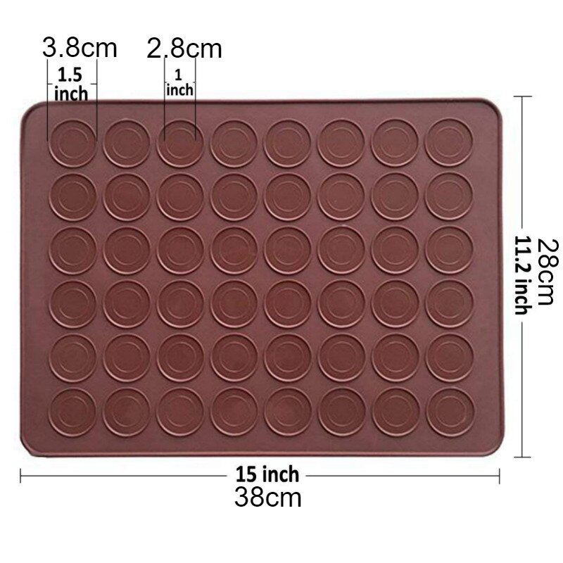 Macaroon Kit Macaron Silicone Mat Non-Stick Baking Mold Set 48 Capacity Macaron Pot Cake Decorating Supplies: 48 Macaron Mat
