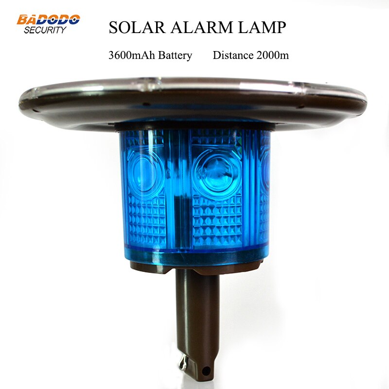 Rain-proof Optically Controlled No Switch Solar Warning alarm lamp light max distance 2000m 3600mAh battery wireless alarm lamp