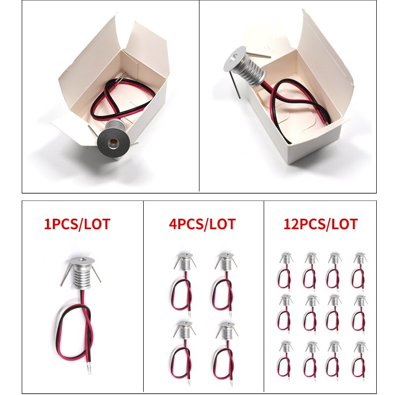 Spot stue loft indbygget led vinskabslampe 12v hullers lampe 1w indbygget lille spotlight mini miniature downlight