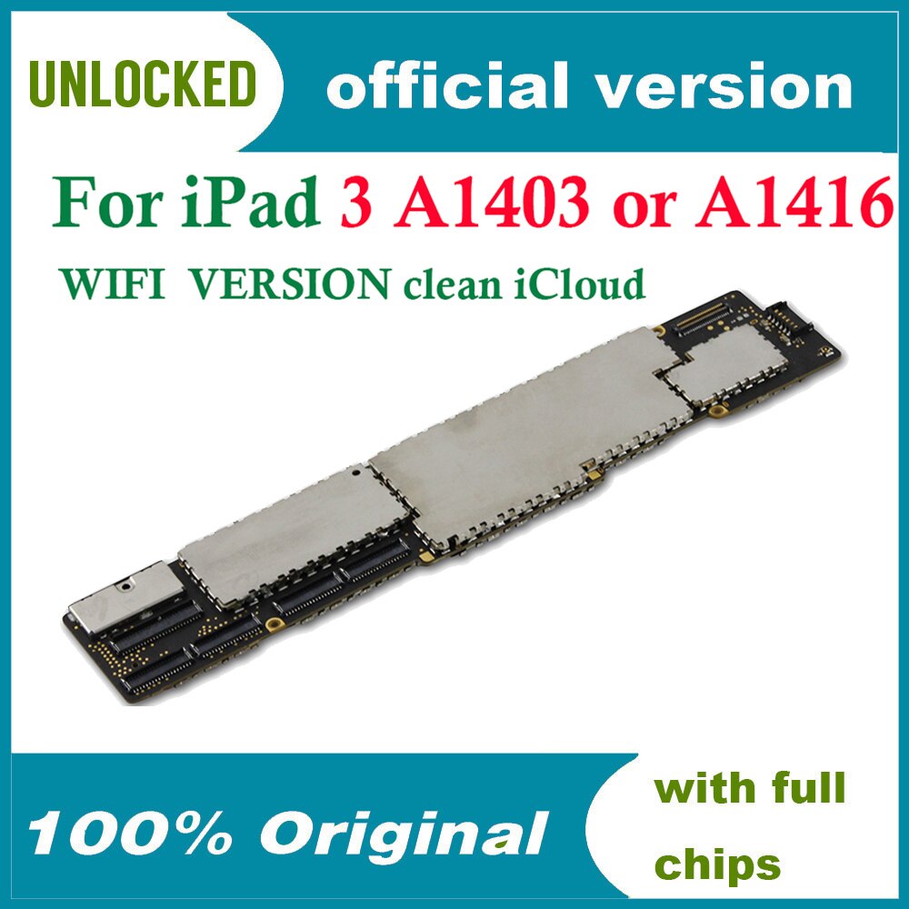 For IPad 2/3/4 A1395 A1403 A1416 A1458 Full Chips 16/32/64GB Clean iCloud Not ID Locked Wifi Version Unlocked Motherboard