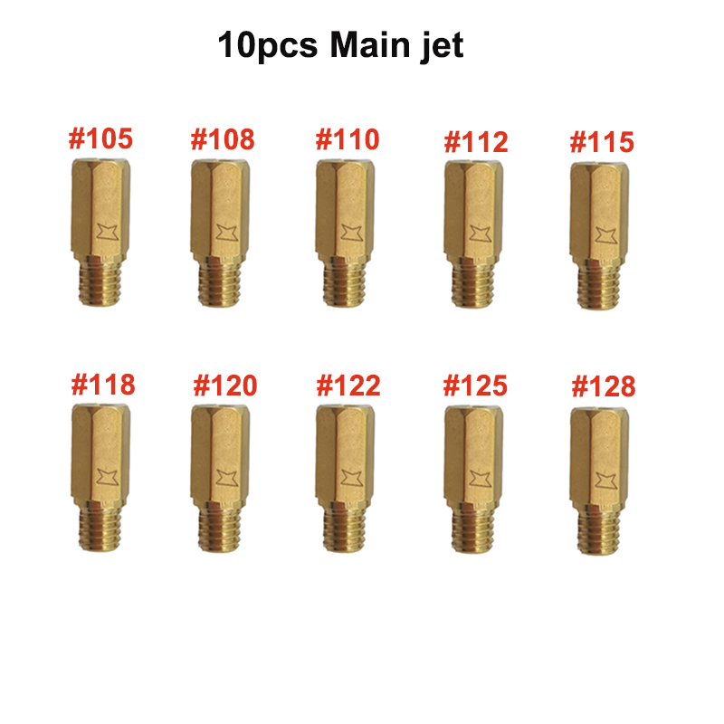 10 pz PWK PWM Jet Moto Carburatore Getti Principali Getti Pilota lento per Keihin OKO CVK NSR KSR carboidrati impostato Iniettore Ugello Carburador: Lavanda