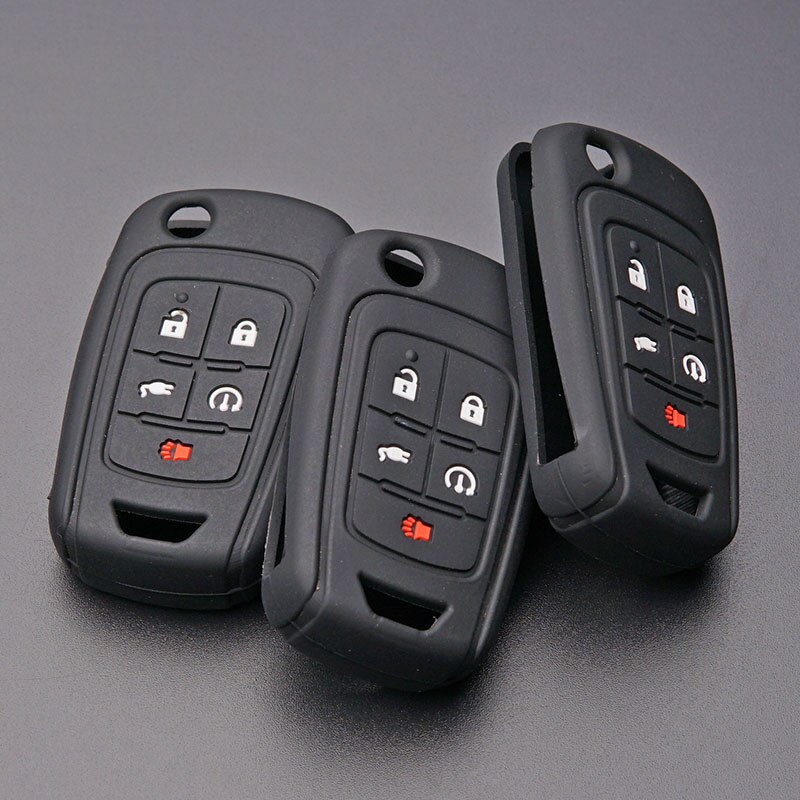 Silikoni auton avaimenperän kansi kotelon pidike kuoripaita chevrolet chevy voltille 5 nappia kauko avaimeton korjaus nahka avaimenperä