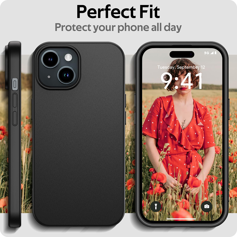 Funda de TPU suave de silicona mate ultrafina para iPhone 16 15 14 Plus 13 12 Mini 11 Pro XS Max X XR SE 2 3 7 8 Plus cubierta negra sólida