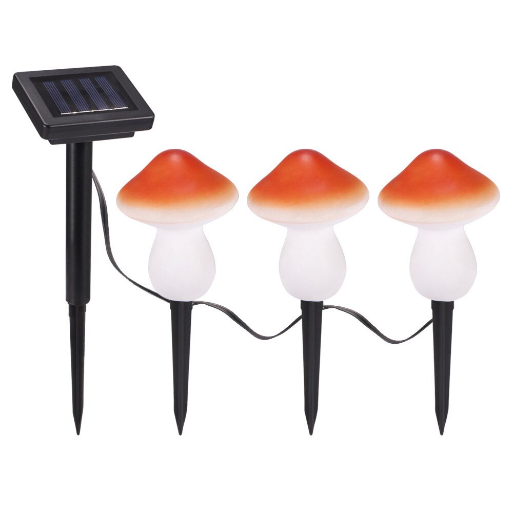 9leds Solar Energy Mushroom String Light Lamp For Garden Party Decoration: Red