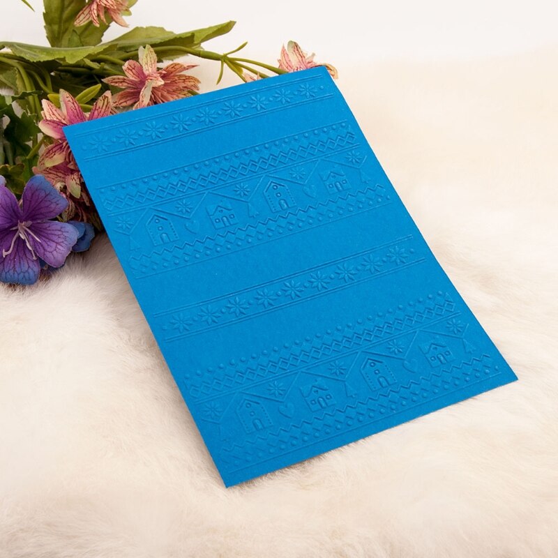 Christmas House Plastic Embossing Folder Stencil Template DIY Craft Making Pattern Background Paper Cards