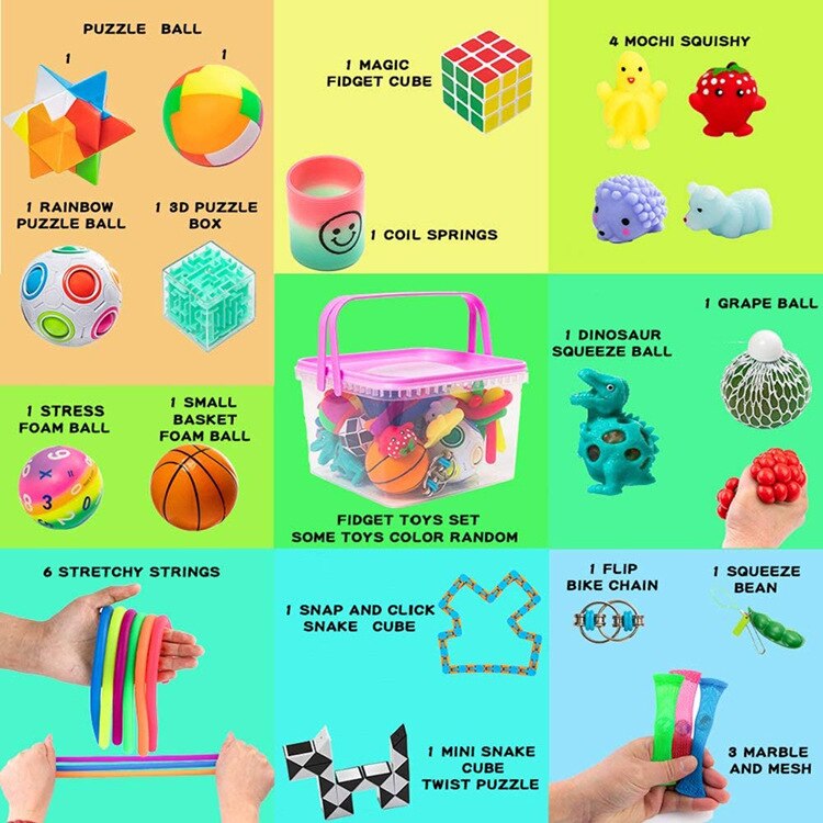 Sensory Toy Set - 5-30PCS - Stress Relief Fidget Toys - Autism Anxiety Relief - Pop Bubble Fidgets for Kids Adults