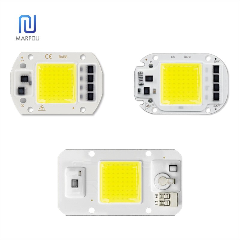 Chip de lámpara LED COB Reflector de lente LED, 50W, 220V, IC inteligente, bricolaje, 90 grados, soporte fijo para Reflector LED, necesita disipador térmico