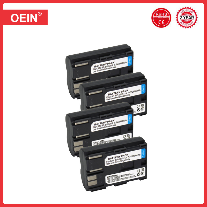 BP-511A BP-511 BP 511 511A BP511 BP511A Batería + LED USB Cargador dual para Canon EOS 40D 300D 5D 20D 30D 50D 10D D60 G6: Rosa
