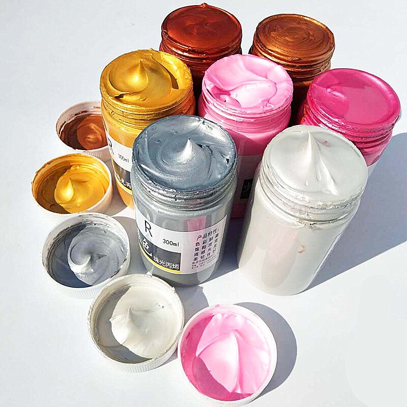 300ml Rose Gold Gold Bronze- metall farbe acryl Pigment DIY schmuck färbung gips Hand-bemalte leinwand schuhe tun nicht verblassen