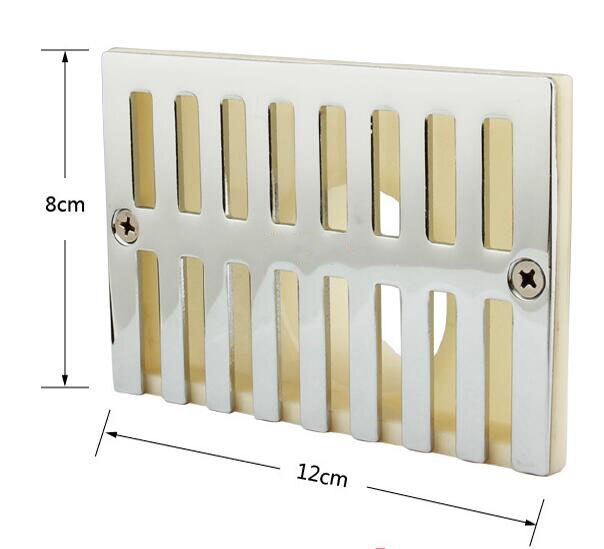 DN50 Brass + Engineering Plastic Side Drain Floor Drain, Engineering / Home Rectangular Wall Floor Drain: DN50-L