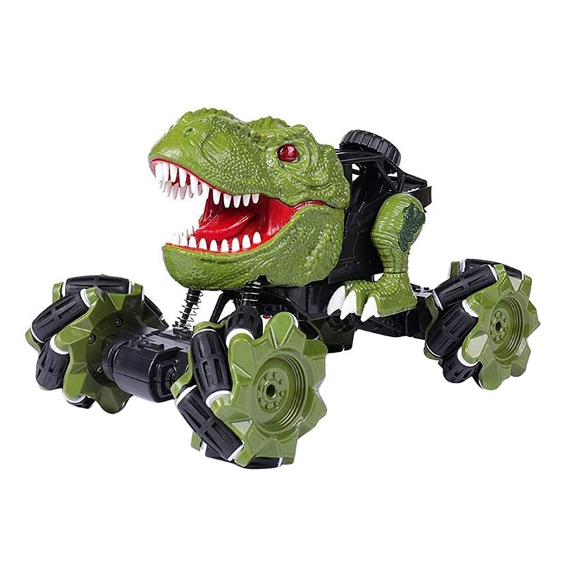 Giocattoli di dinosauro per auto telecomandati giocattoli per auto di dinosauro auto di dinosauro telecomandata con musica e luci gira auto acrobatica
