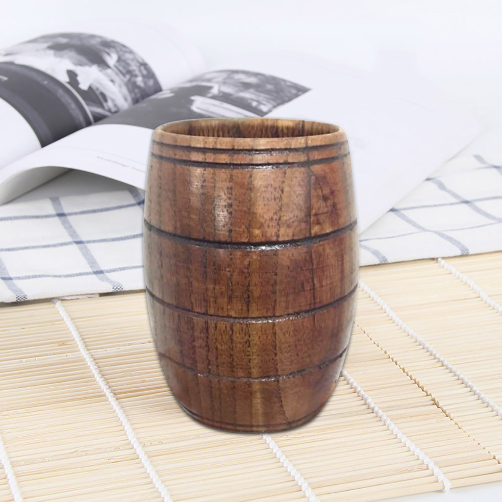 Naturlig heltre lite vann krus isolasjon tekopp japansk tre vin kaffe vann drikke krus til øl vanndrikking: F