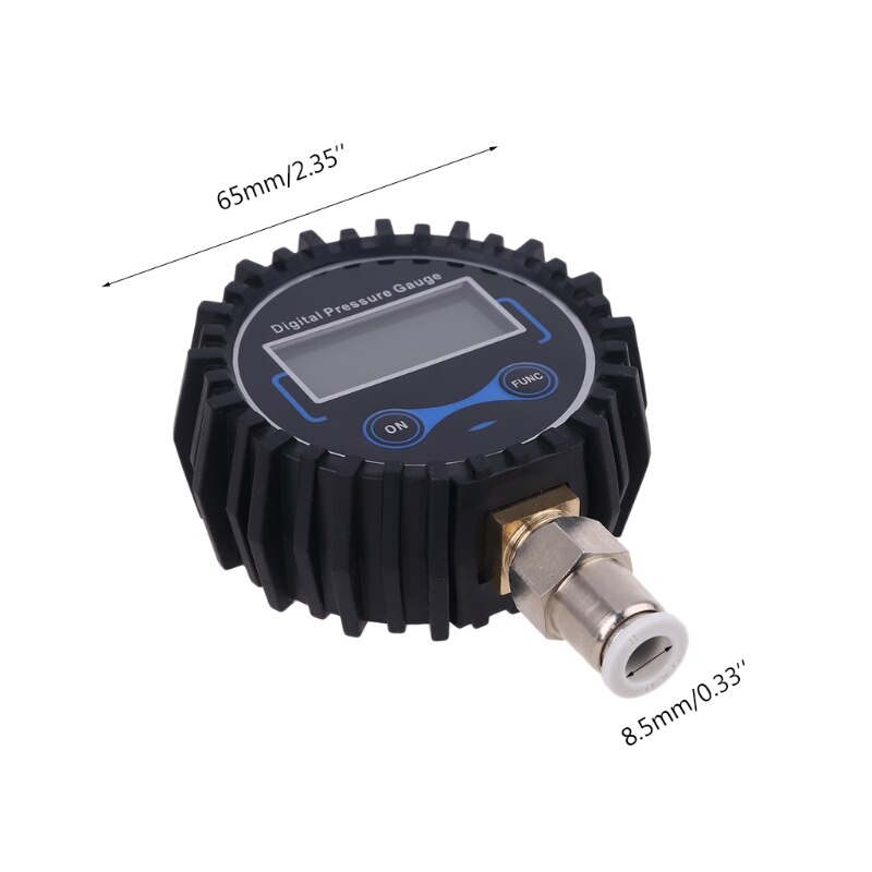 Digital Manometer mit Gerade Stecker fitting 8mm Außen Durchmesser Schlauch 200PSI /BAR/KPA/kg/cm2