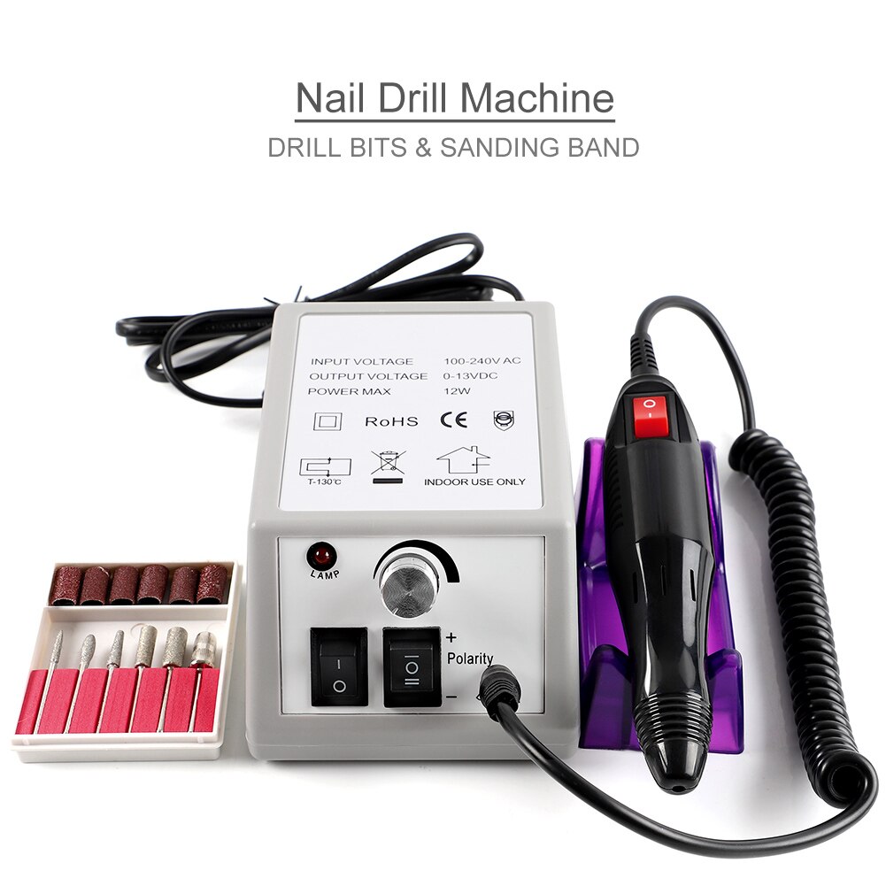 Coscelia Elektrische Nail Boor Manicure Machine Set Voor Gel Nagellak Verwijderen Met Frees Boren Schuren Bands Gereedschap: No sanding set