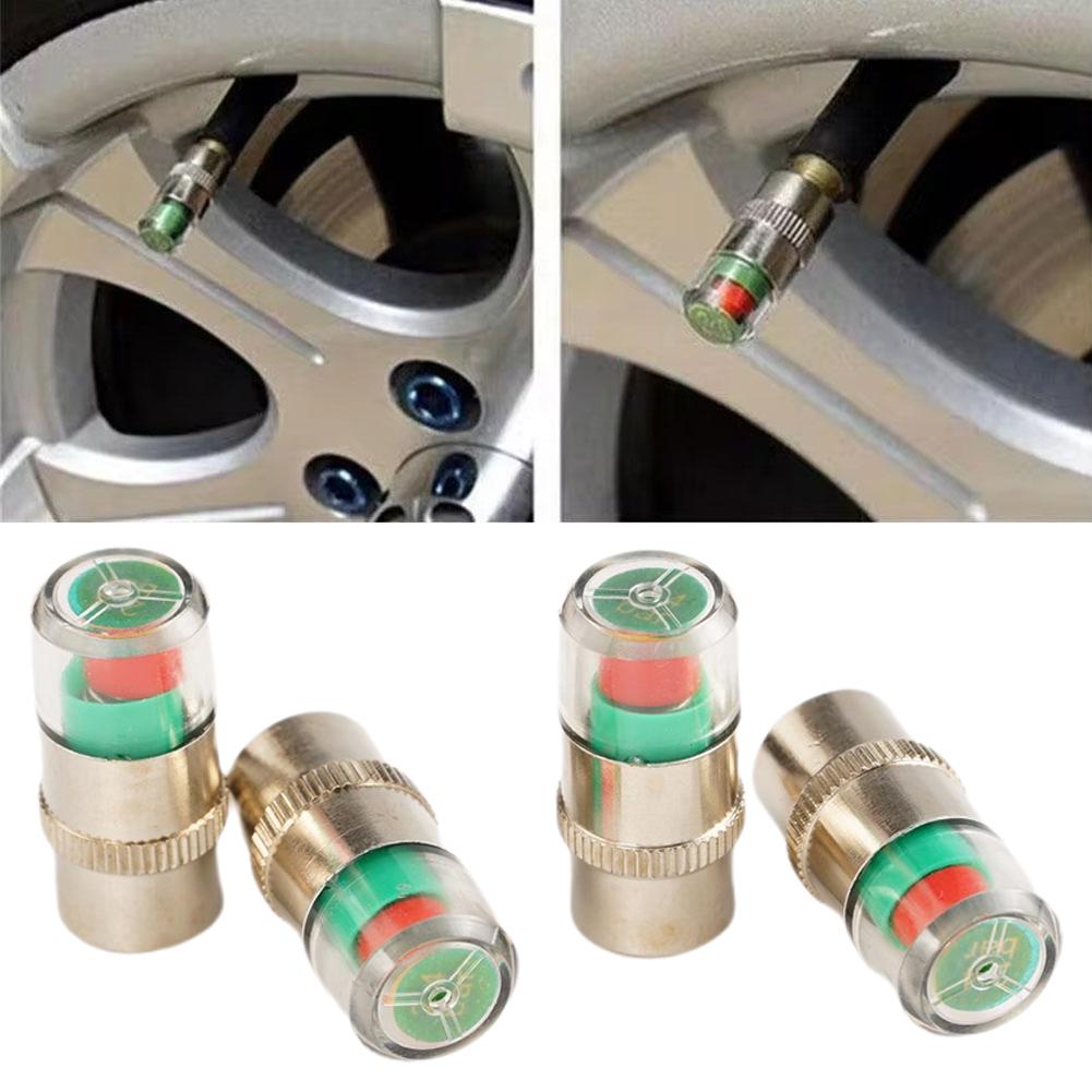 4-delige autobandenspanningsindicator Bandenspanningsmeter Indicator Alert Monitoring Ventieldop Sensor Externe klepdetectie