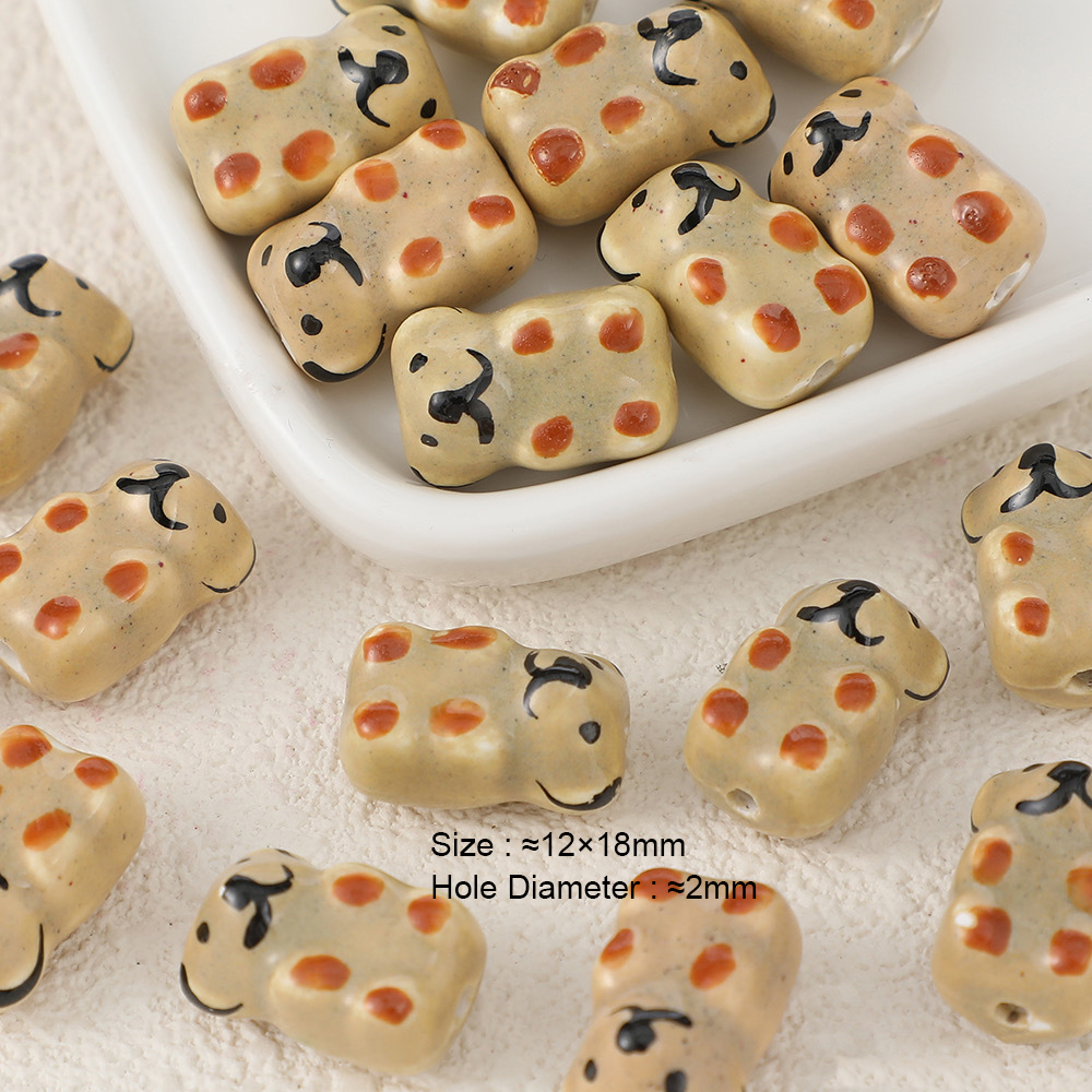 Meibeads 5 Stks/partij Keramische Dieren Kralen Multi Color Losse Spacer Kralen Voor Sieraden Maken Diy Armband Ketting Accessoires: WHITE