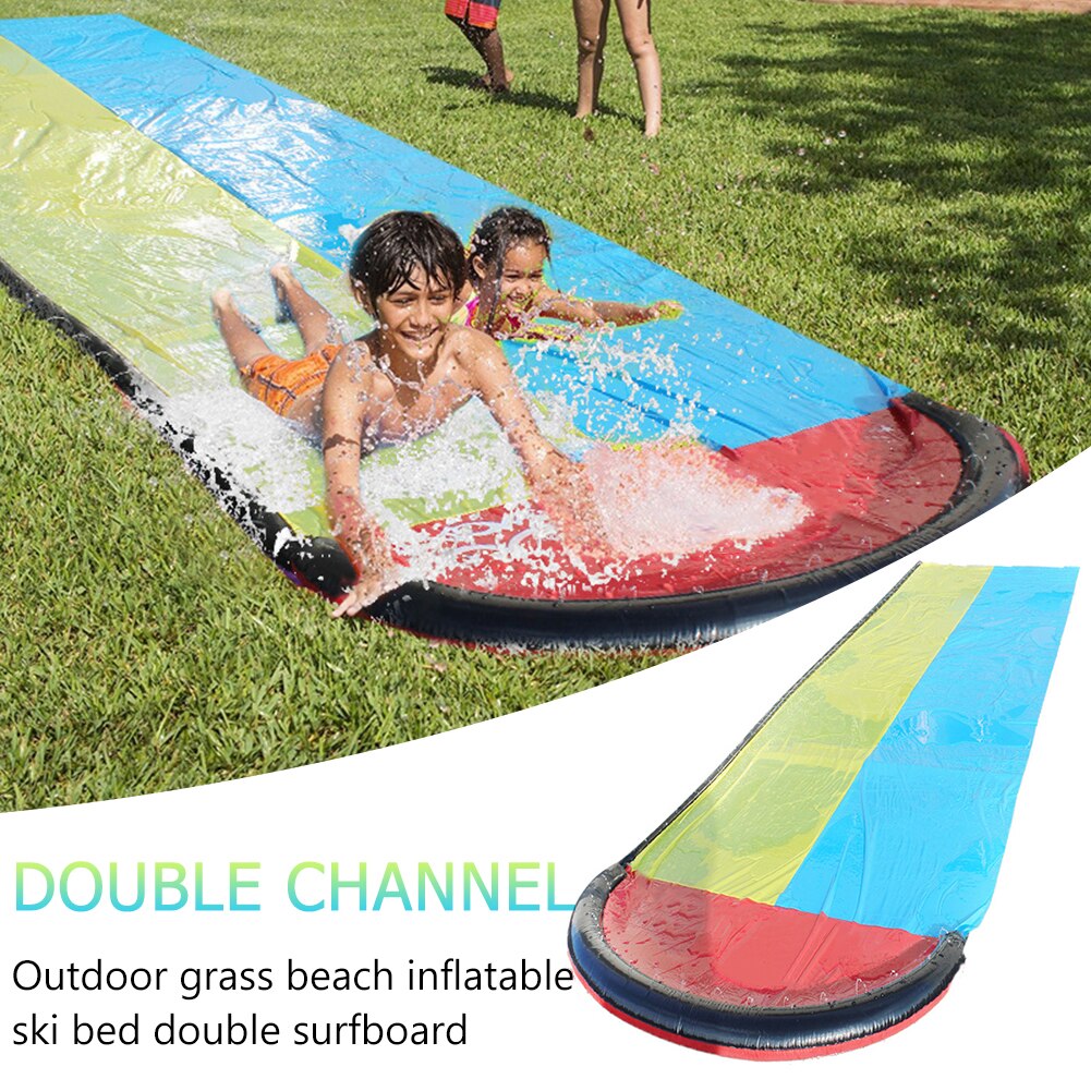 Dubbele Glijbaan Opblaasbare Kids Zomer Zwembad Games Outdoor Speelgoed Fun Gazon Glijbanen Zwembaden Leuk Speelgoed Pvc Materiaal