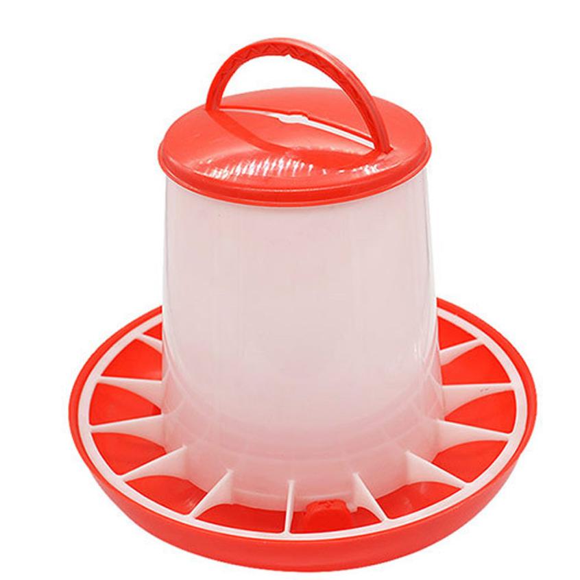 1.5kg Plastic Food Feeder Chicken Chick Hen Poultry Lid Handle Chicken Feeder Tool