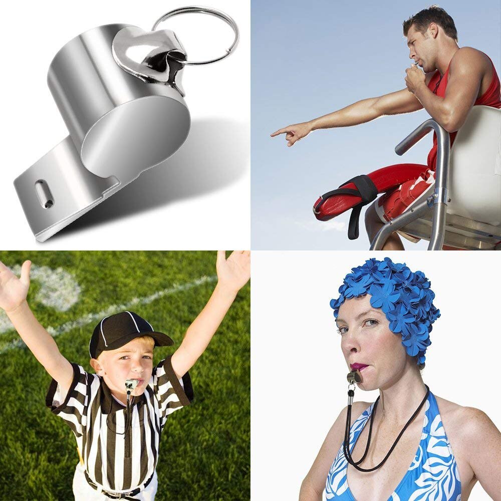 5 stück pfeifen für fußball, basketball, schiedsrichter und outdoor-sportarten, laute pfeifen aus aluminiumlegierung