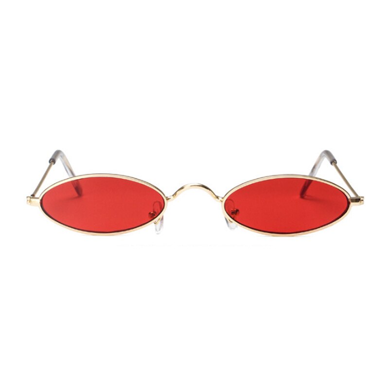 Små ovala dam solglasögon märke solglasögon kvinnor legering röd svart spegel hip hop utomhus oculos de sol