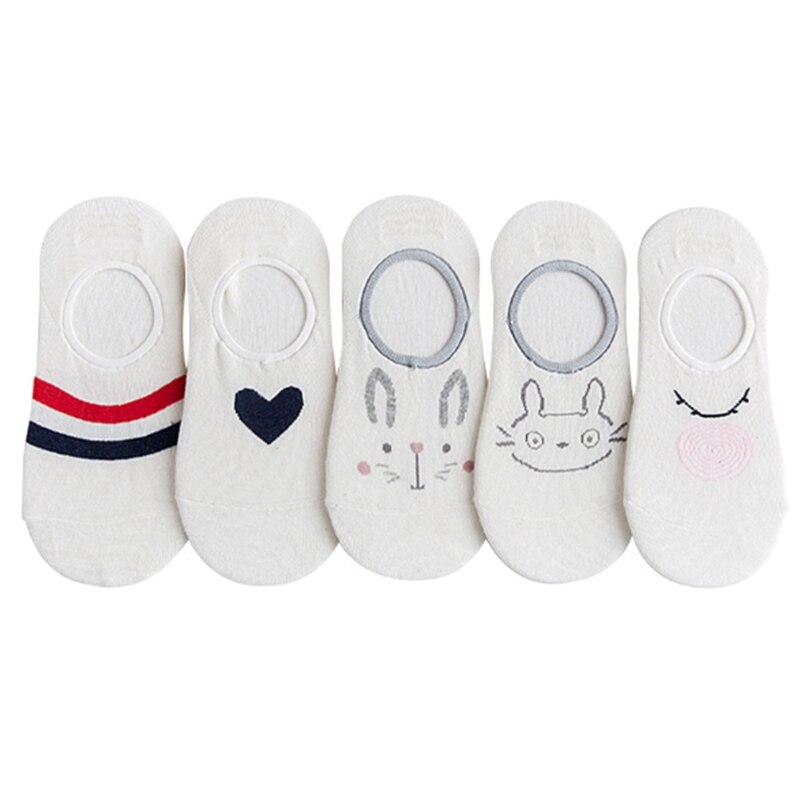 Karikatur Katze Fuchs Socken Nette Ebene Druck Frauen Socken Sommer Lustige Kurze Socken Damen Baumwolle Socke Mädchen PD0161