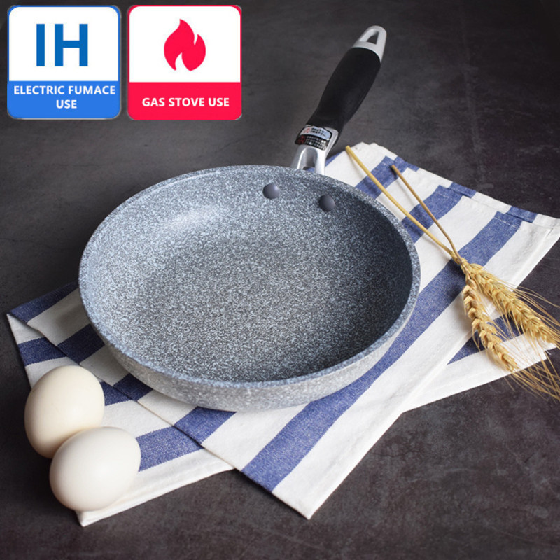 Sartén antiadherente, sartén Wok de piedra duradera, sartén para carne casera, panqueque, cocina de inducción frita, estufa de gas, juego de utensilios de cocina para Cocina