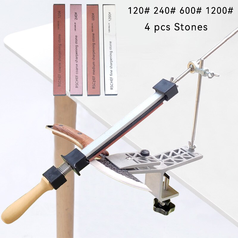 Fixed Angle Sharpener Diamond Bars Knife Sharpener With Four Sharpening Stones Whetstone Grinding System Tools: Set 8