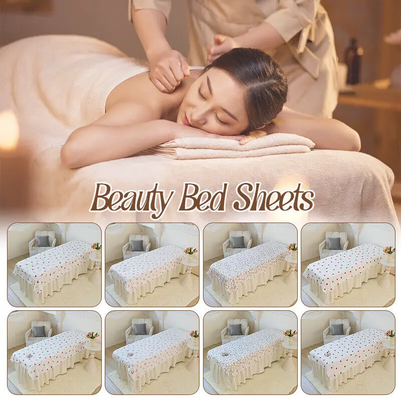 Sábanas de salón de belleza estampadas a la , cubierta de cama de masaje para Spa, ropa de cama con agujeros, cubierta de terapia de SPA de masaje Universal