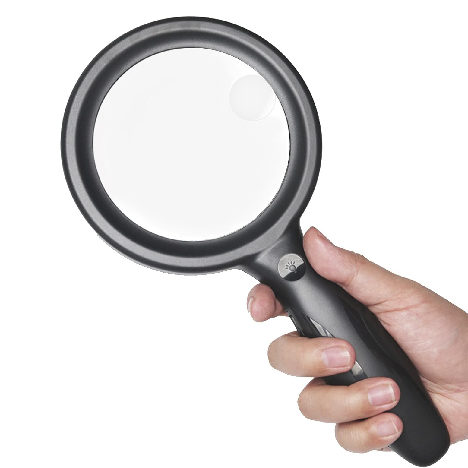 Large Magnifying Glass with Light, 60X 30X Handheld Rechargeable Illuminated Vision Aid Magnifier for Seniors Reading: Default Title