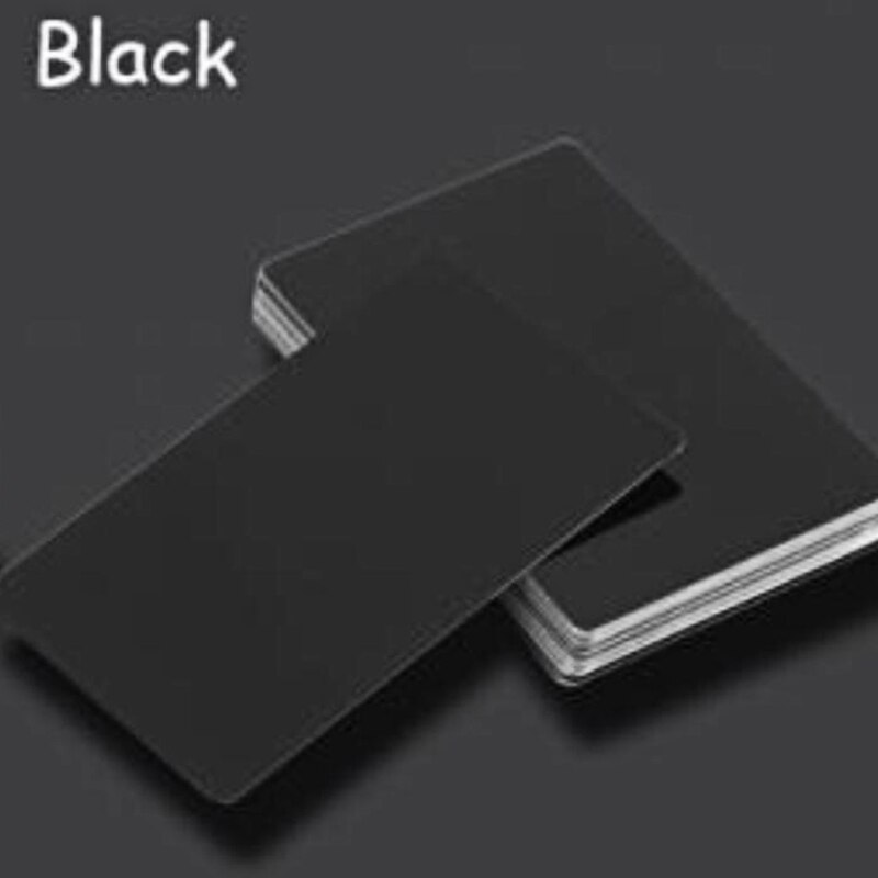100 Uds. Tarjeta de visita de Metal de aleación de aluminio negro para grabar tarjetas de visita de 0,22 Mm de grosor