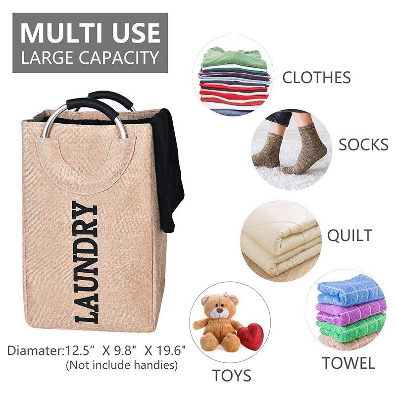 Haundry Large Laundry Hamper Bag with Handles, Collapsible,Self-Standing Modern Laundry Basket for Dorm Room