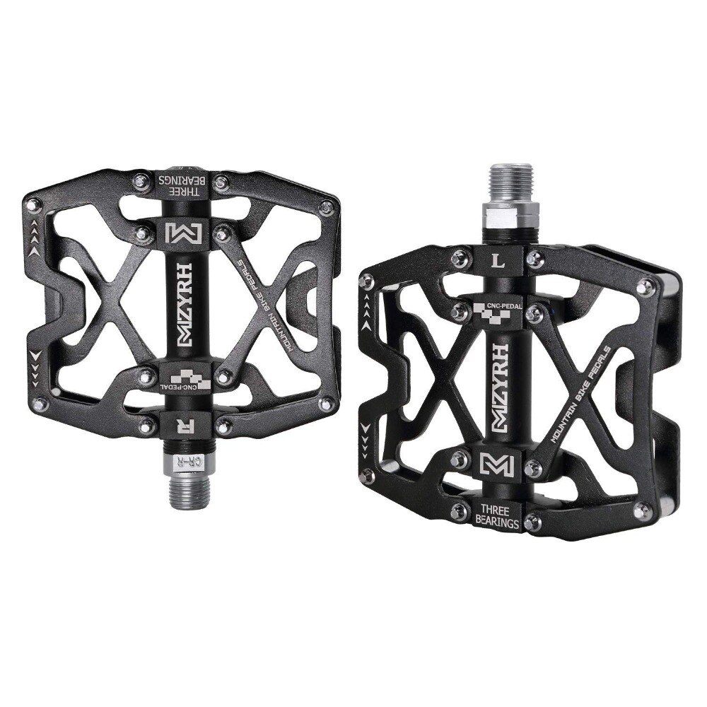 Mzyrh mountain mtb cykel brede pedaler 9/16 "cykling forseglet 3 lejepedaler cnc bearbejdet smurt forseglet bærende platform pedaler