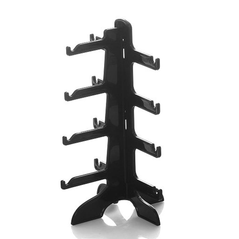 4 Layer Plastic Frame Display Stands 3 Colors Sun Glasses Eyeglasses Plastic Eyewear Counter Showing Stand Holder Rack: Black 4 Layers