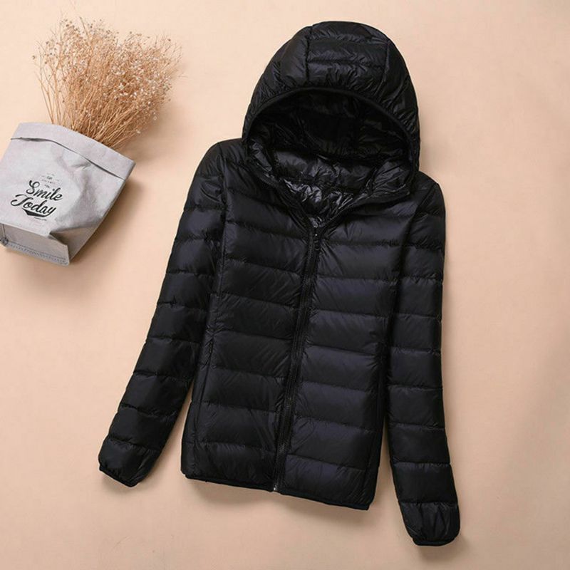 Mujer Uniqlo estilo pato abajo ligero prendas de vestir exteriores de invierno chaqueta Puffer nueva
