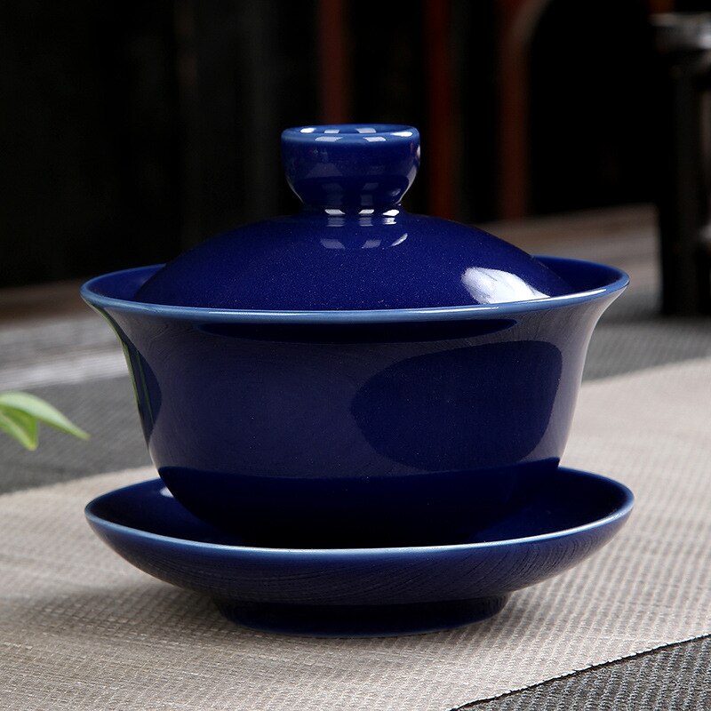 130ml terrin kinesisk keramisk tekop drinkware tekopper kopper porcelæn kinesisk traditionelt tesæt med låg og underkop: 06