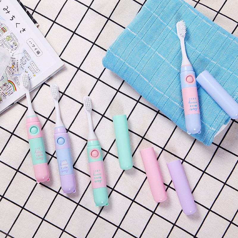 Children Kids Cartoon Electric Toothbrush Waterproof AA Battery Operated D0JE