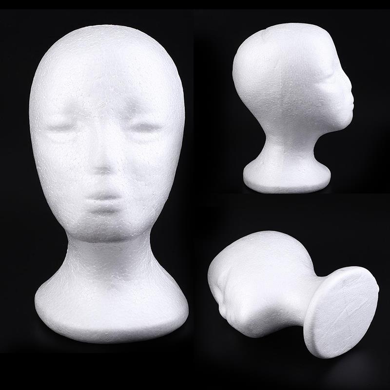 Vrouwelijke Styrofoam Foam Mannequin Hoofd Model Haar Hoed Pruik Glazen Display Stand